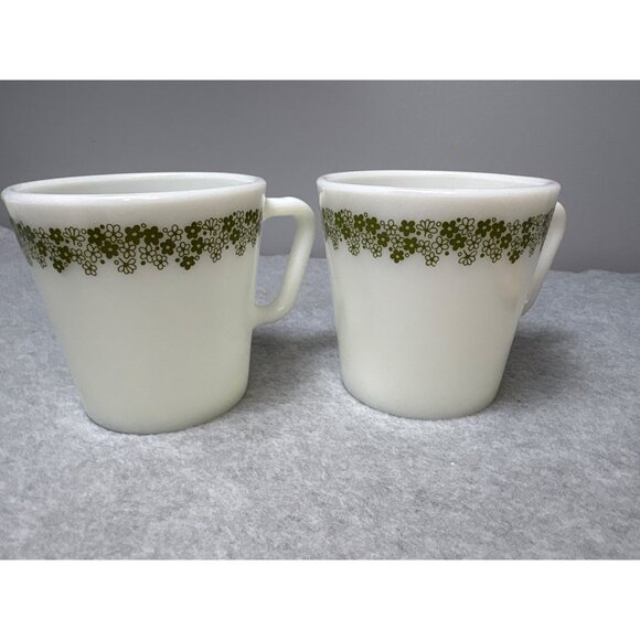 Pyrex Crazy Daisy 300ml Milk Glass Coffee Mugs Set of 2 Vintage USA 1970s - Picture 6 of 6